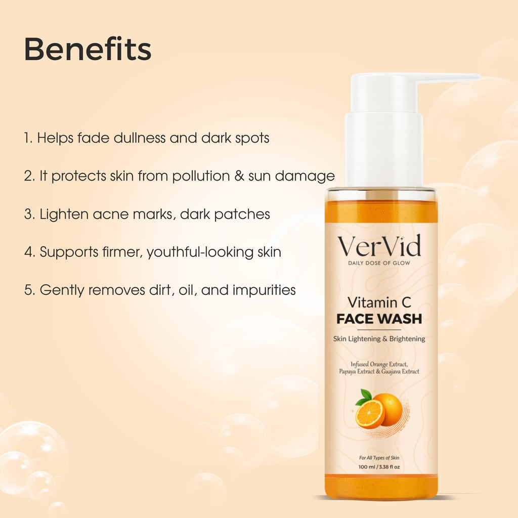 VerVid Vitamin C Face Wash – Bright & Fresh Skin Daily