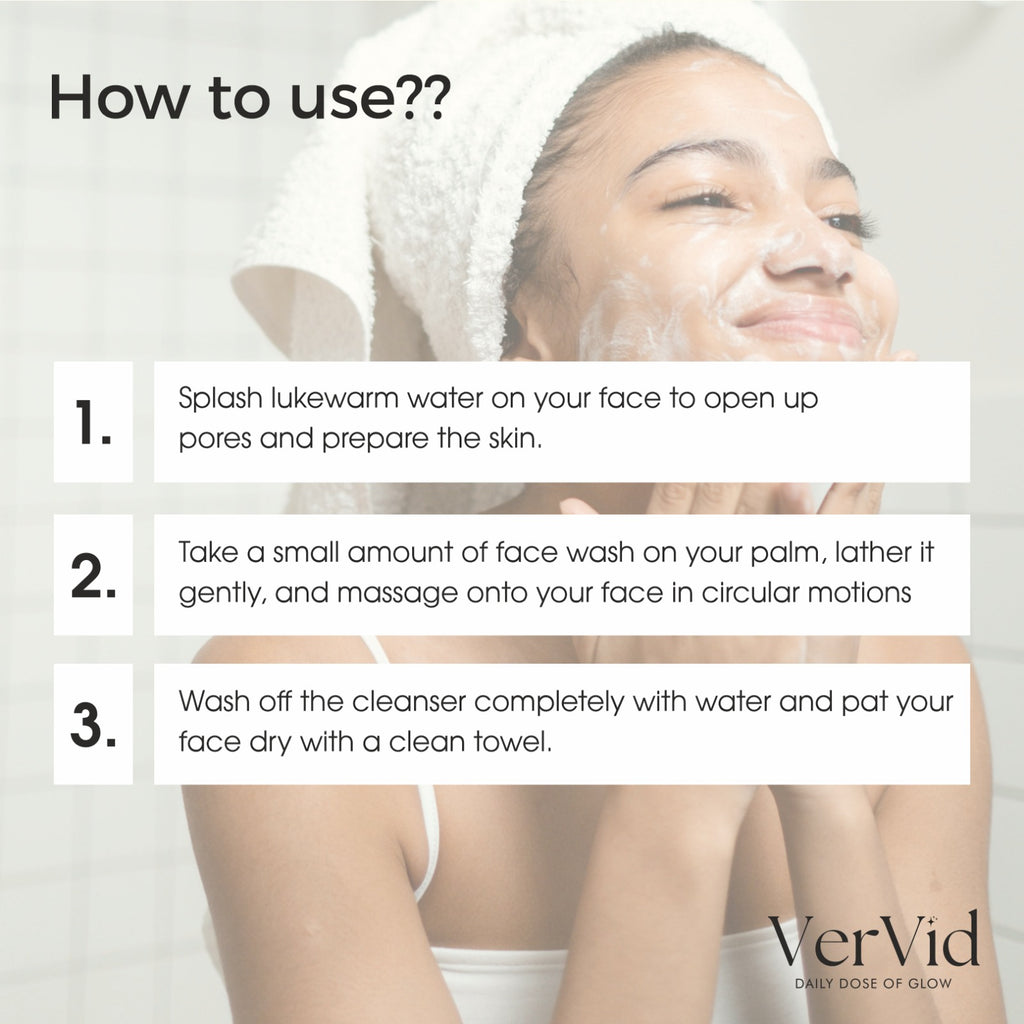VerVid Gold Glow Face Wash – Deep Cleanse & Radiant Skin