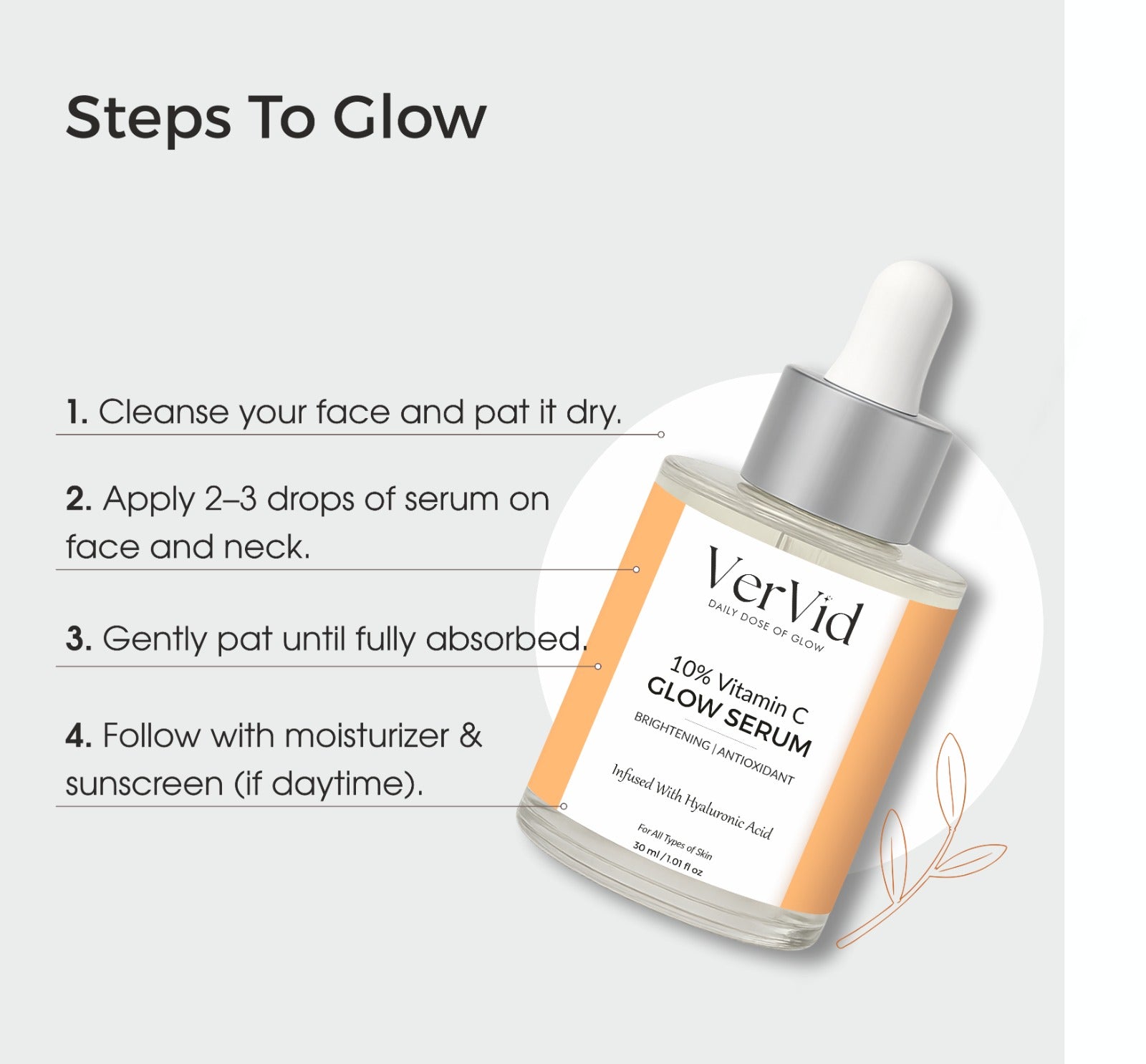Vervid Vitamin C Glow Serum – Bright, Firm & Hydrated Skin