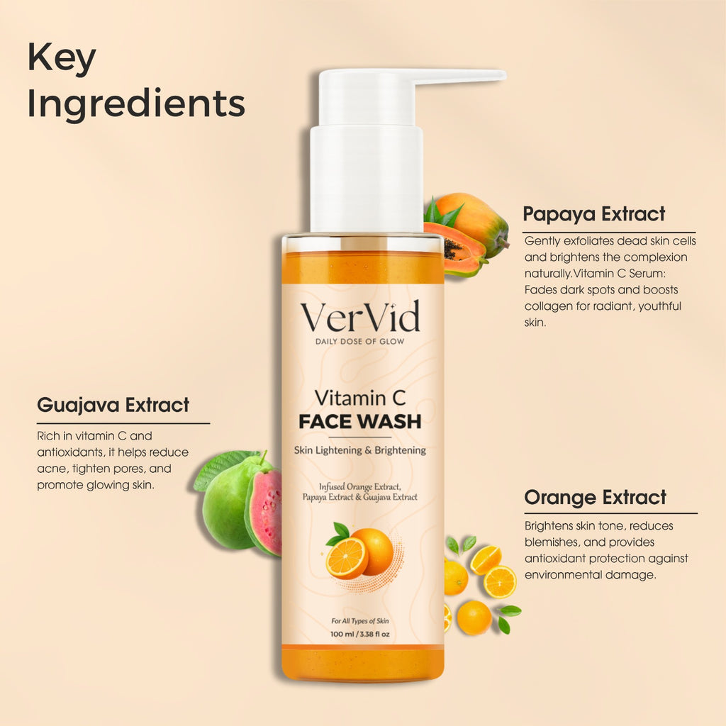 VerVid Vitamin C Face Wash – Bright & Fresh Skin Daily