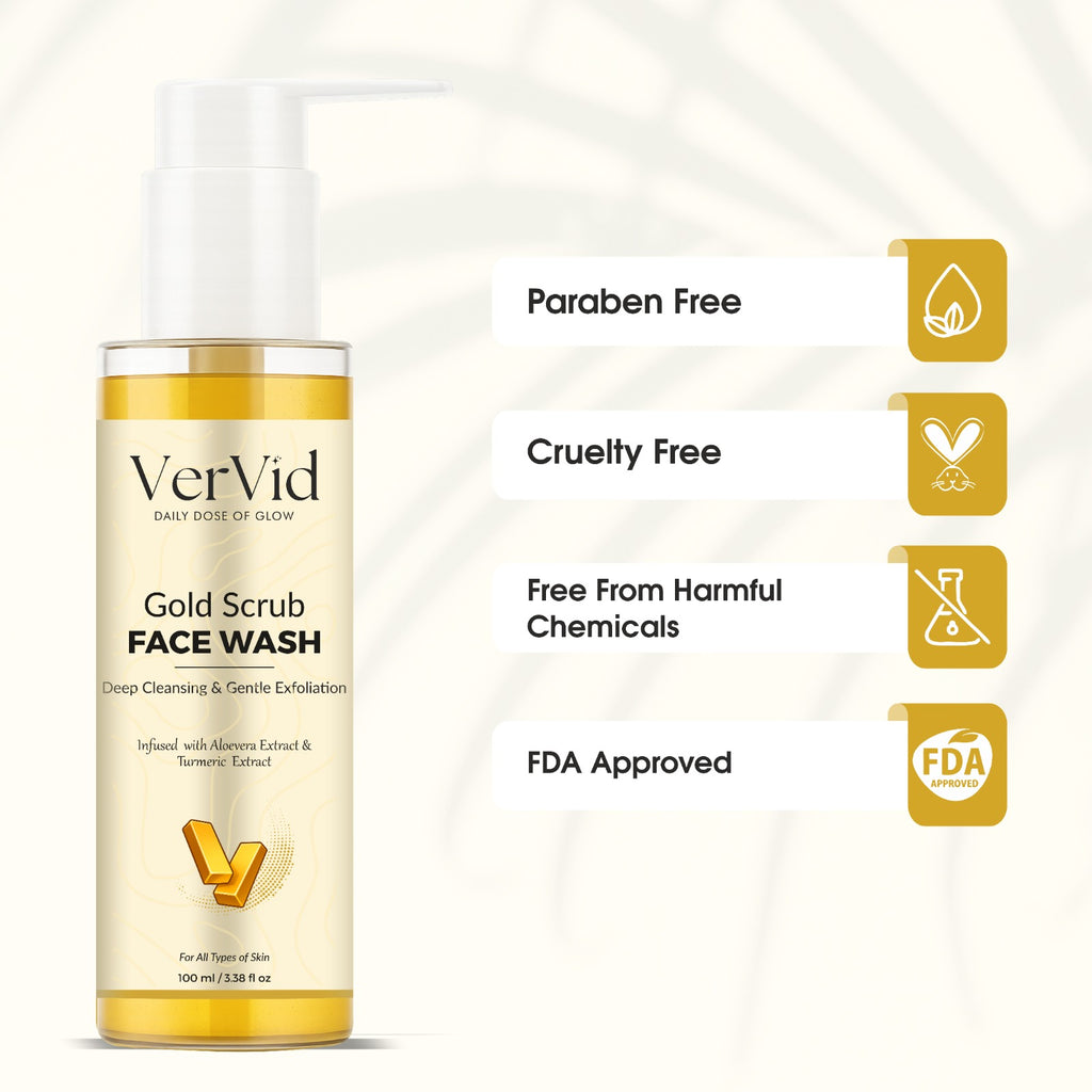 VerVid Gold Glow Face Wash – Deep Cleanse & Radiant Skin