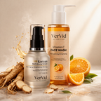 “Vitamin C Face Wash + Korean Red Ginseng Serum Combo – Brightening & Anti-Aging Glow Kit | VerVid”