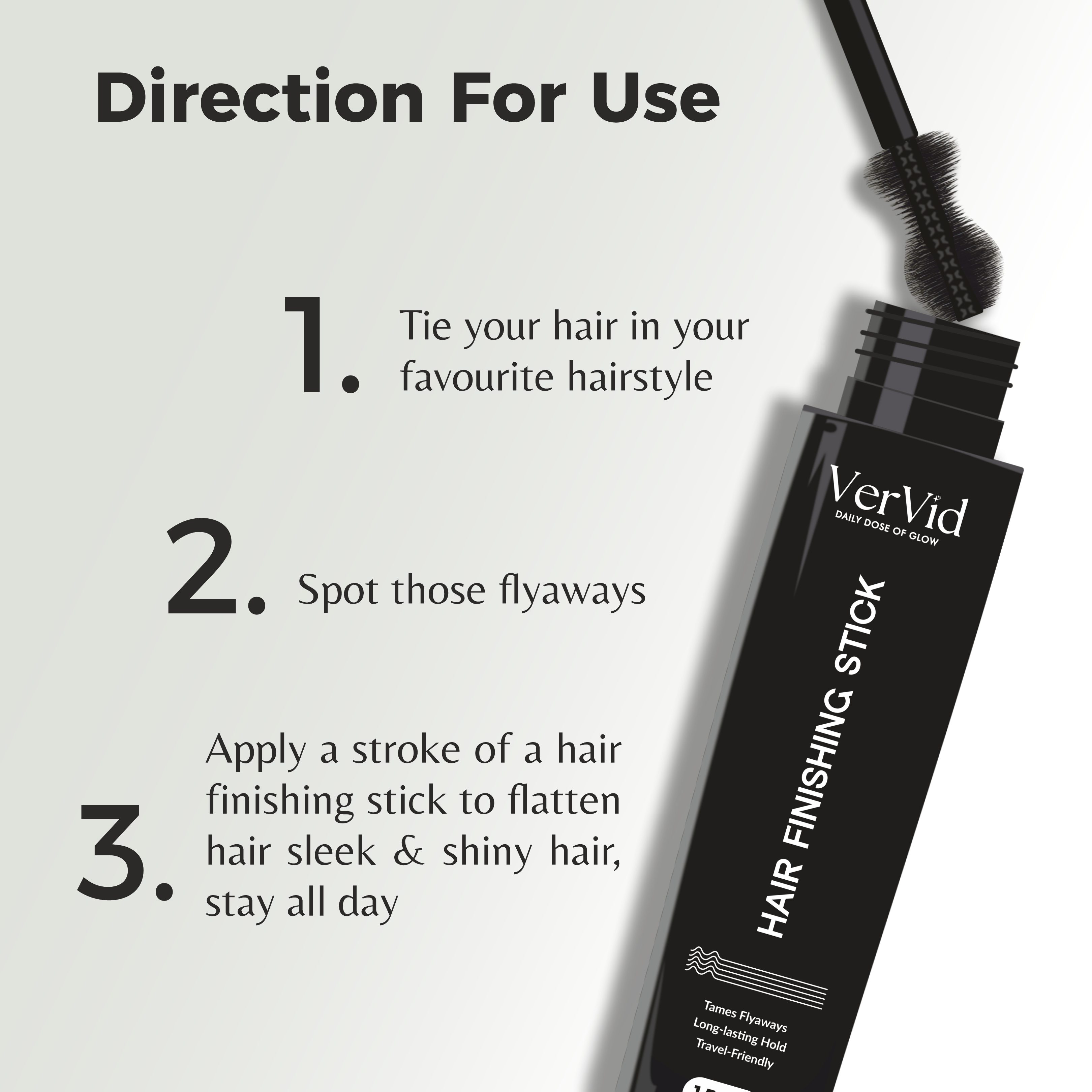 Vervid Hair Finishing Stick | Instant Flyaway Control | Sleek, Non-Sticky Hair Styler