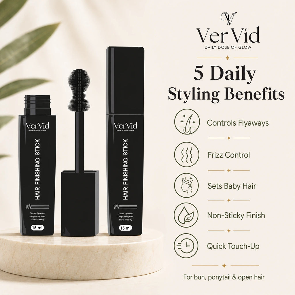 hair finishing stick benefits for flyaway control, frizz control and non sticky finish