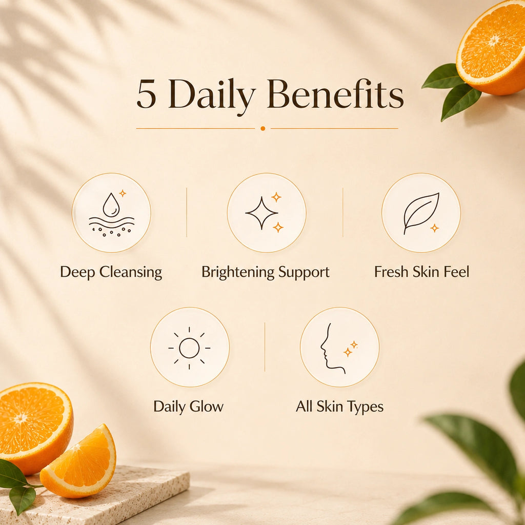 Vitamin C face wash benefits for glowing skin, deep cleansing and brightening