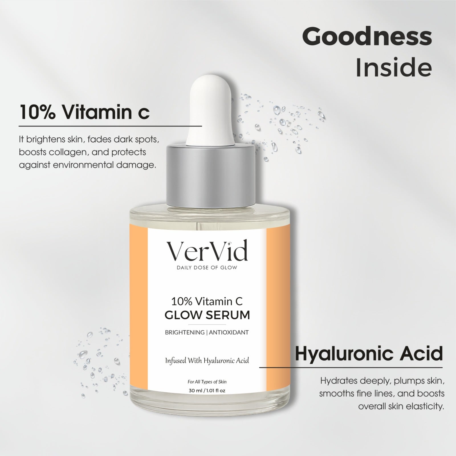 10% Vitamin C and Hyaluronic Acid face serum